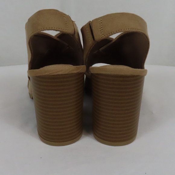 Dexflex Tilda Comfort Suede Tan Open Toe Block Heel Shoe Sz. 8 - Picture 4 of 8